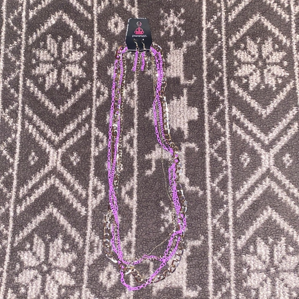 Paparazzi Chain Necklace and Earrings Set
